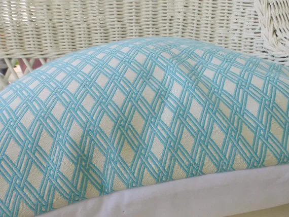 Pillow Cover, Decorative throw pillow cover, Bright Aqua