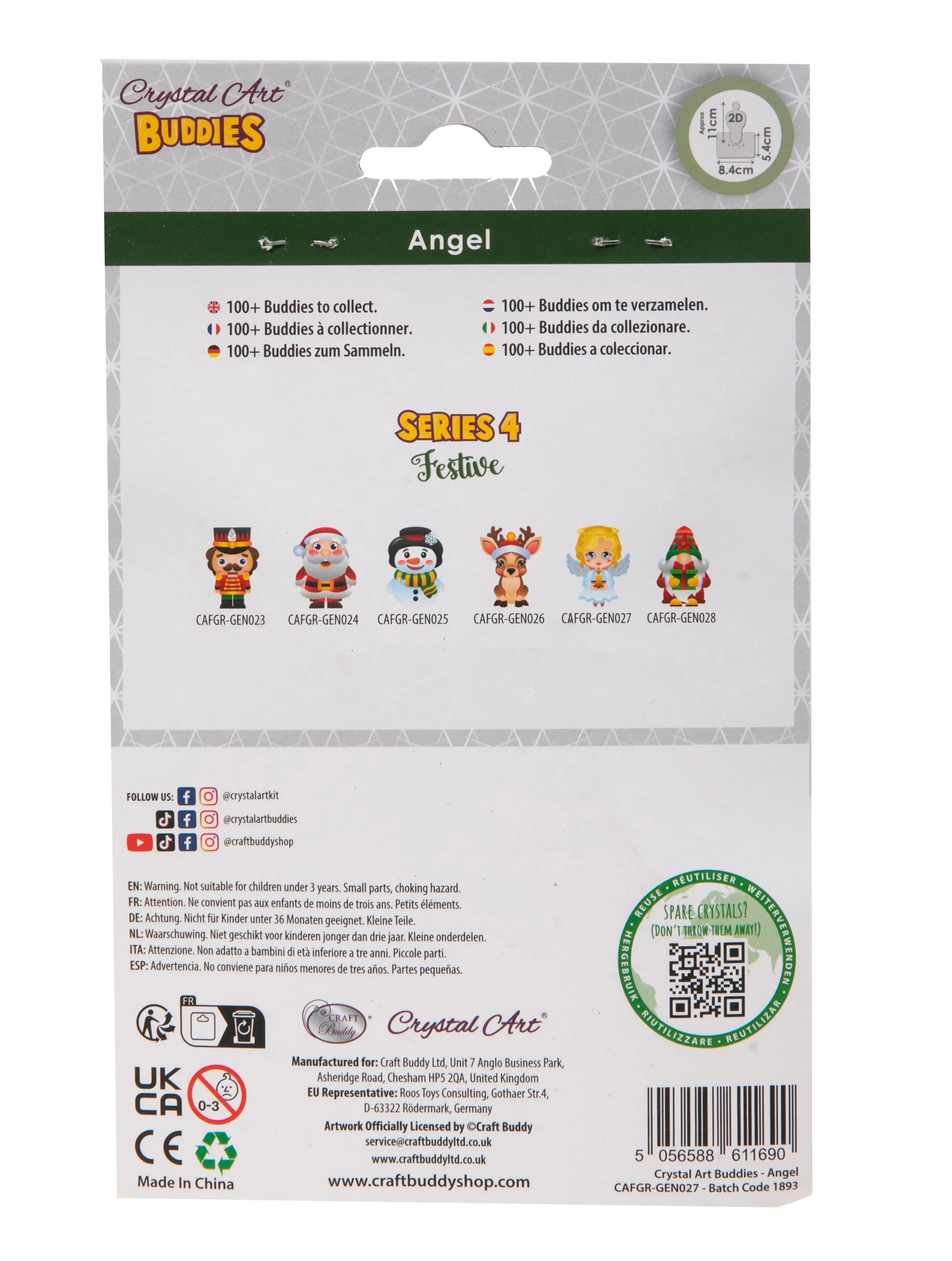 "Angel" Crystal Art Buddies Festive Series 4 Decoration