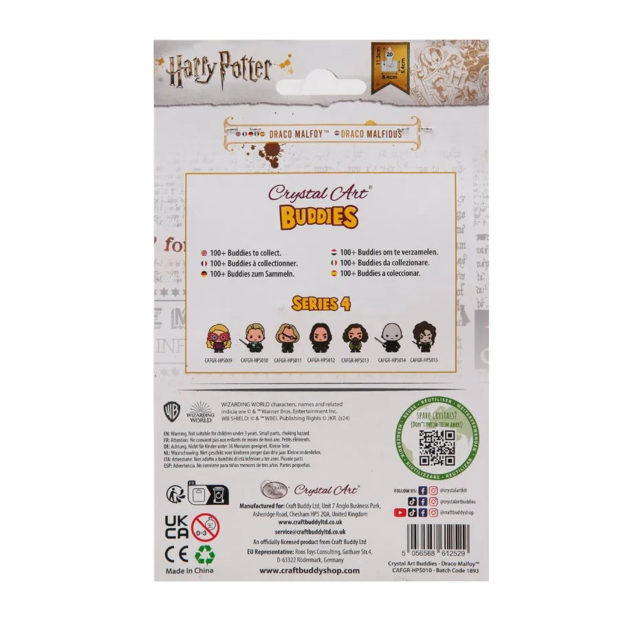 "Draco Malfoy" Crystal Art Buddies Harry Potter Series 4