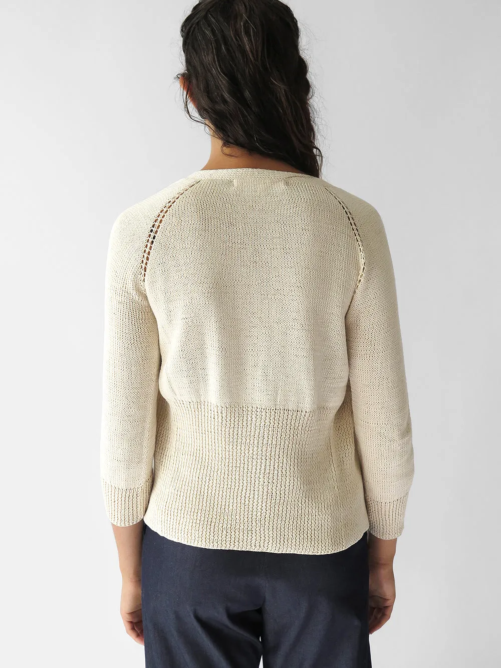 Raglan Cotton Cardigan in Natural