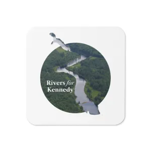 Rivers for Kennedy Cork-Back Drink Coaster