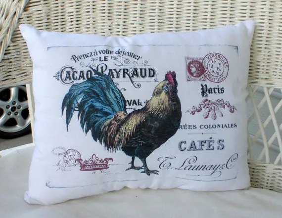 Rooster Accent pillow, Rooster Decor, Farm house pillow