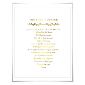 The Lord's Prayer Gold Foil Art Print. 7 Foil Colours. 3 Sizes. Christian Wall Art. Christian Poster. Religious Art