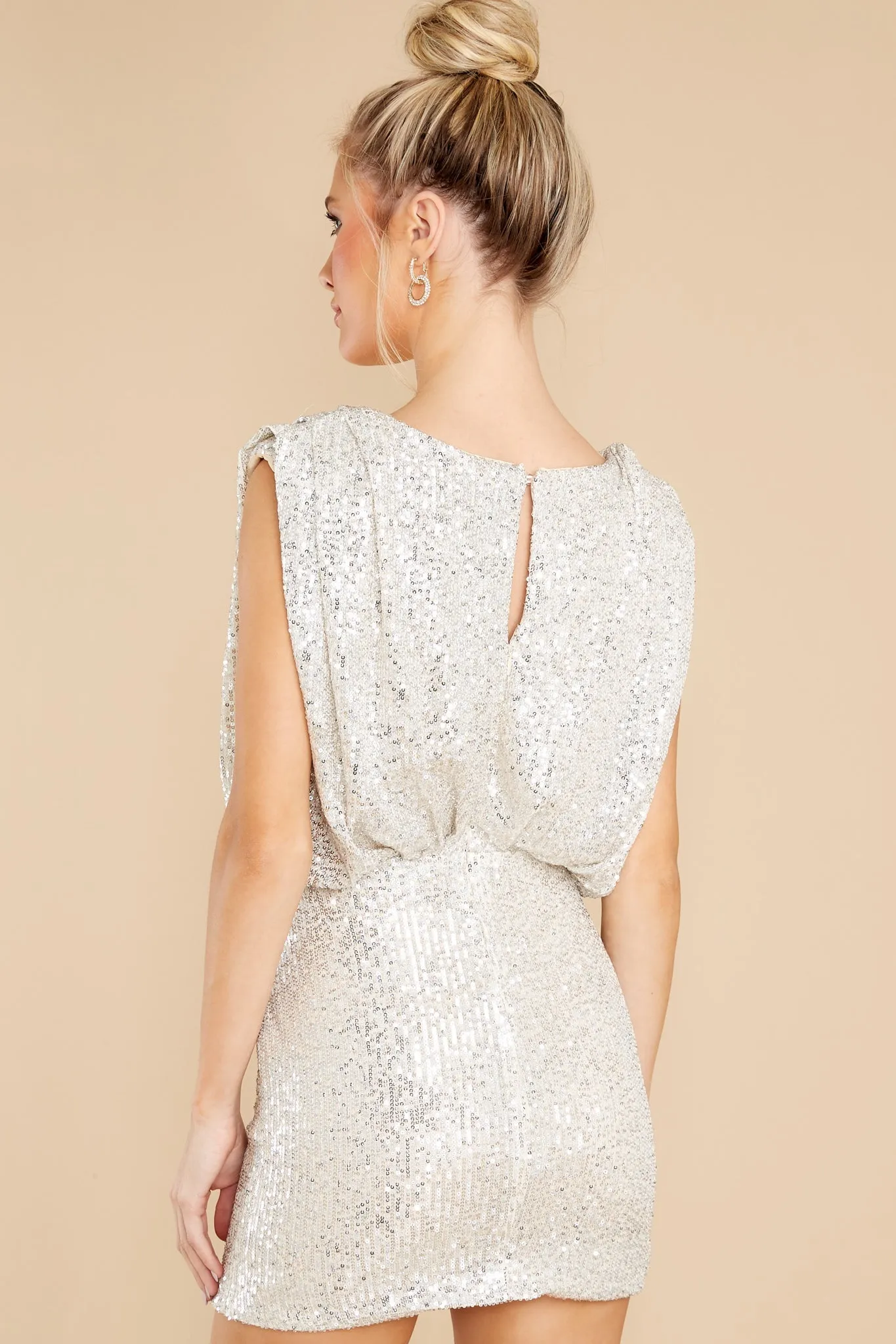 Unstoppable Beauty Champagne Sequin Dress