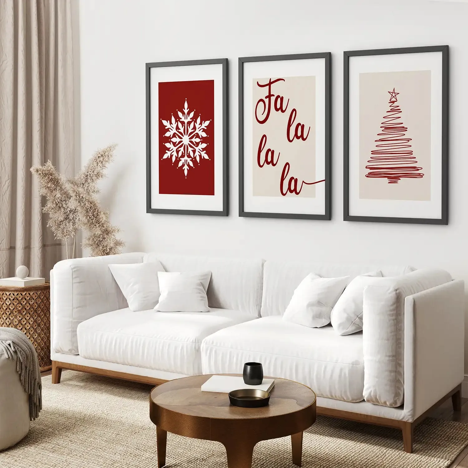 Wall Art Christmas Decoration Set of 3 Prints