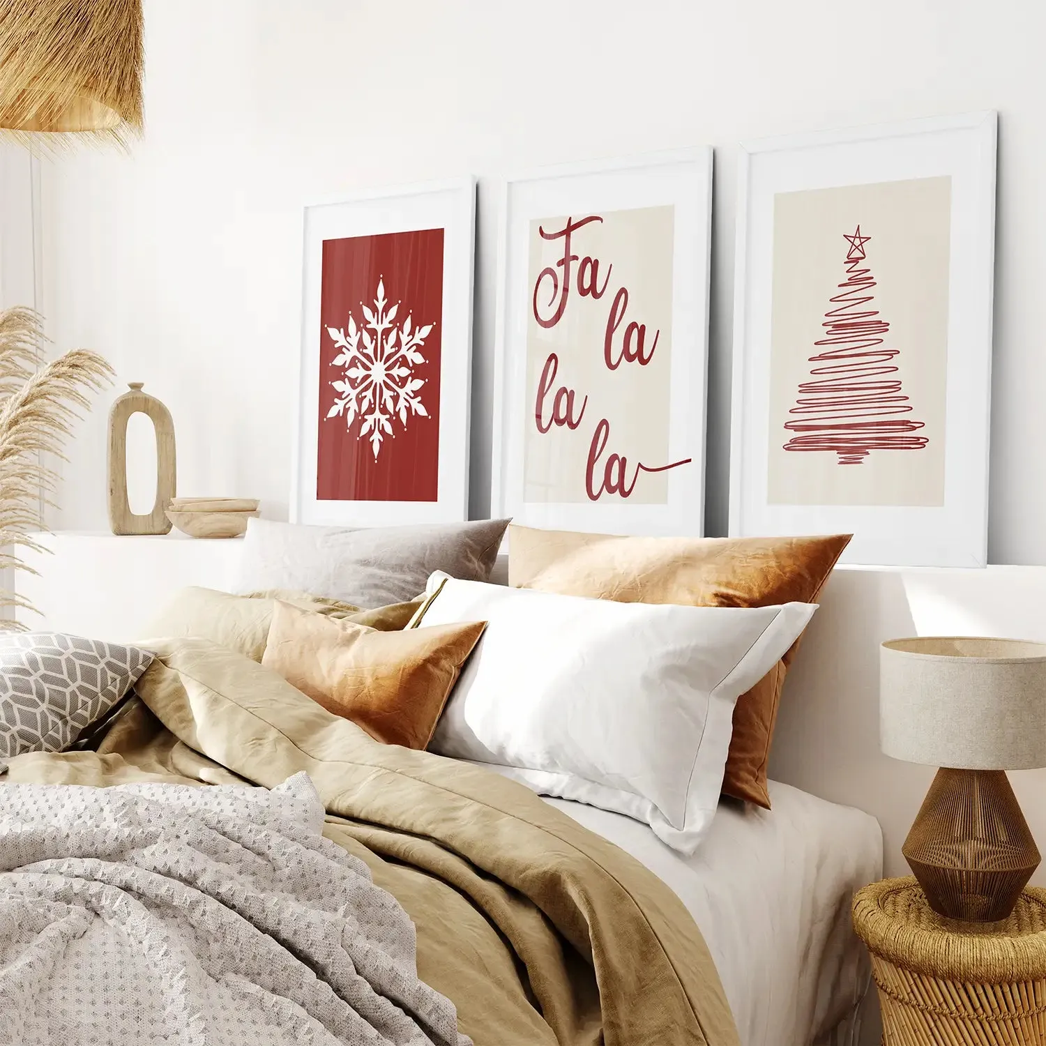 Wall Art Christmas Decoration Set of 3 Prints