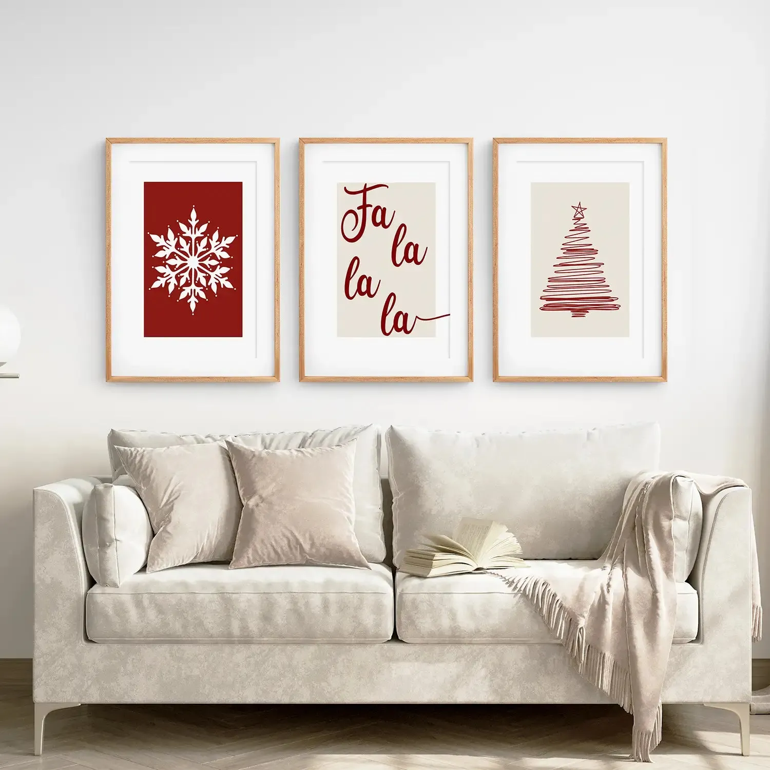 Wall Art Christmas Decoration Set of 3 Prints