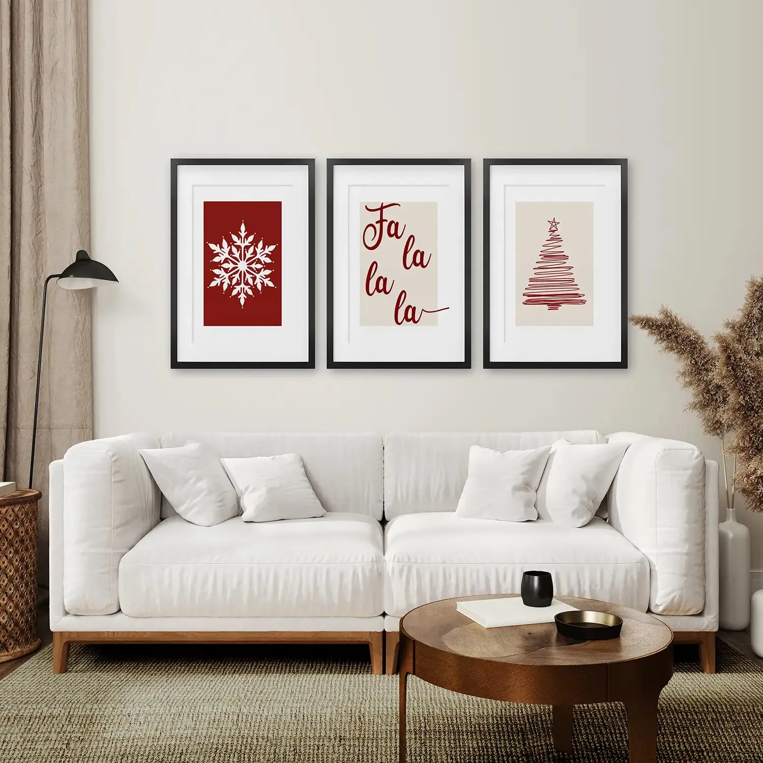 Wall Art Christmas Decoration Set of 3 Prints